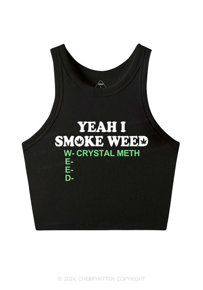 Yeah I Smoke Wxxd Y2K Crop Tank Top Cherrykitten