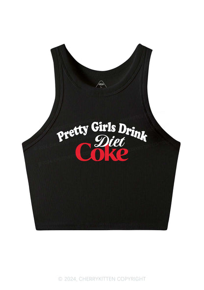 Pretty Girls Drink Diet Coke Y2K Crop Tank Top Cherrykitten