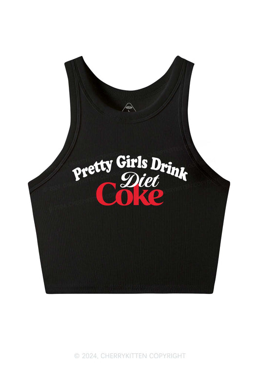 Pretty Girls Drink Diet Coke Y2K Crop Tank Top Cherrykitten