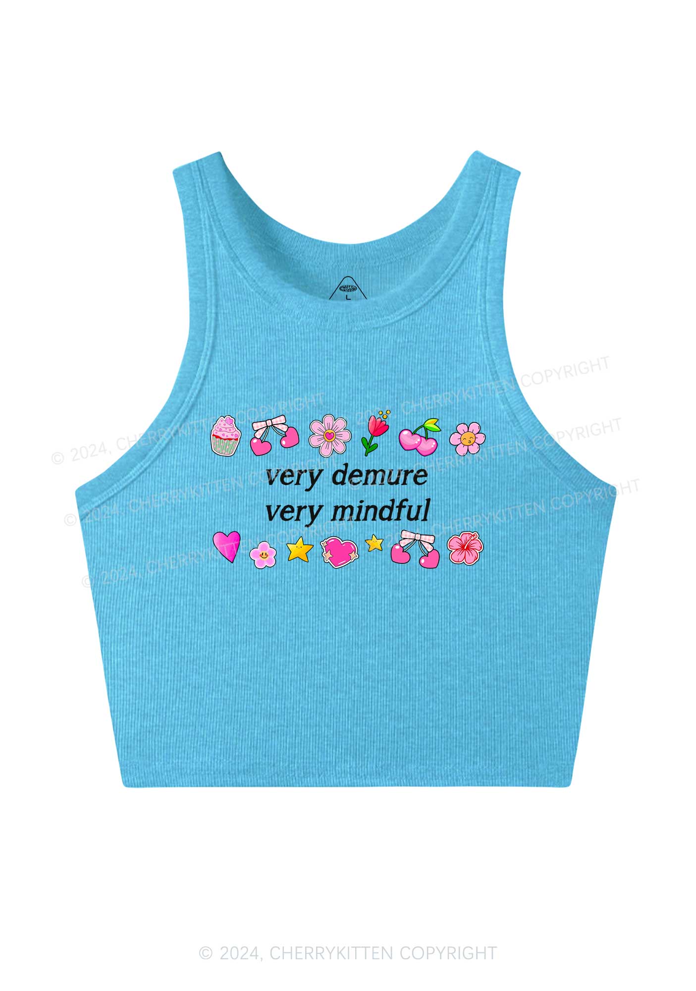 Demure Mindful Y2K Crop Tank Top Cherrykitten