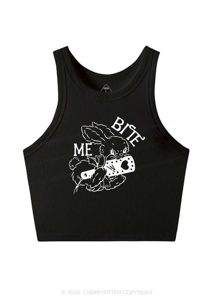 Bite Me Bunny Y2K Crop Tank Top Cherrykitten