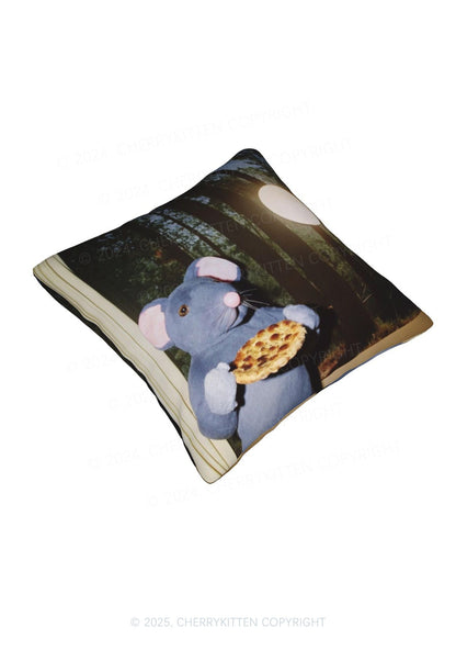 Pizza Rat Y2K Throw Pillow Cover Cherrykitten