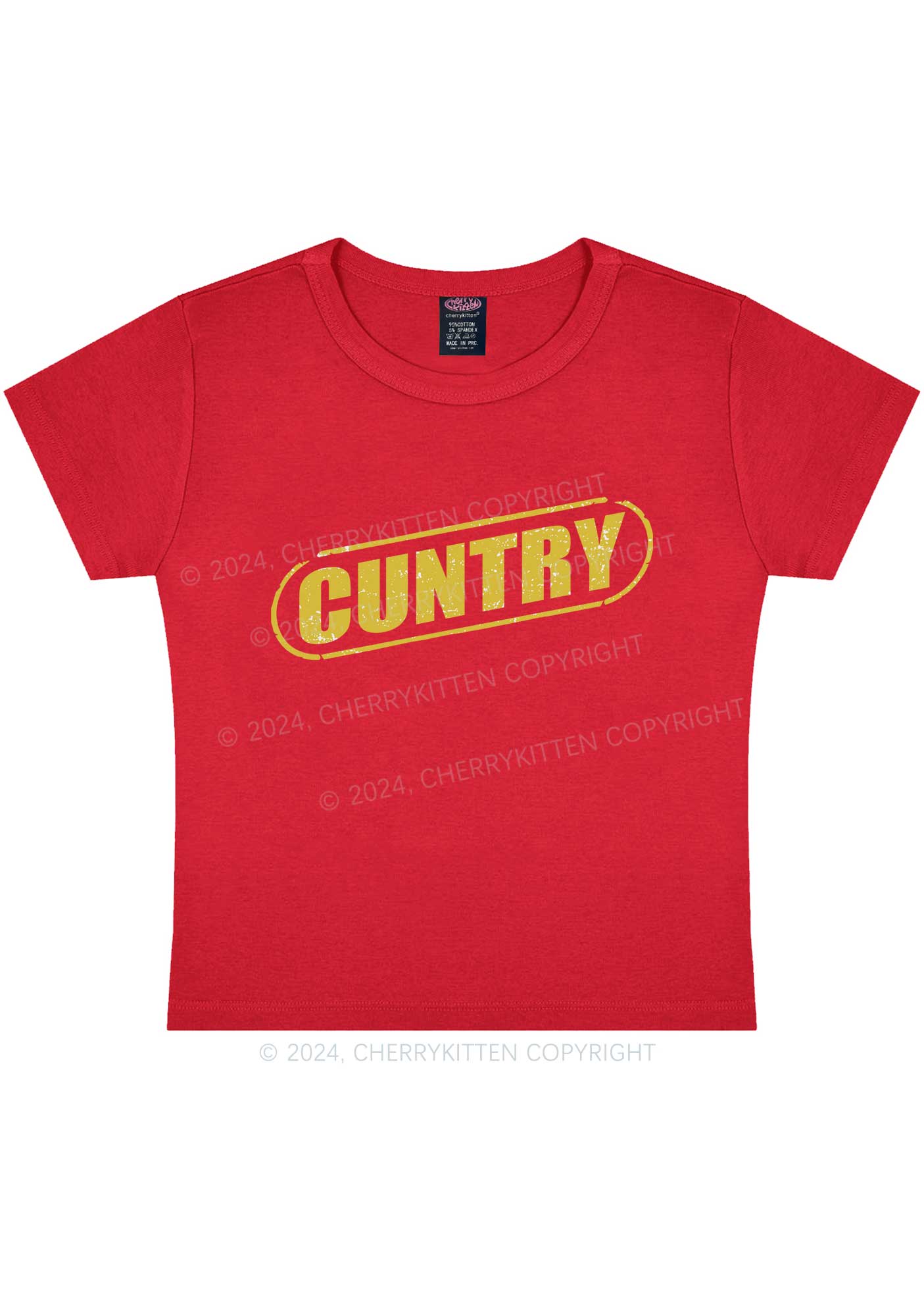 Cuntry Y2K Baby Tee Cherrykitten