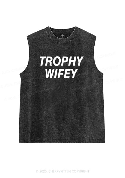 Trophy Wifey Y2K Washed Tank Cherrykitten