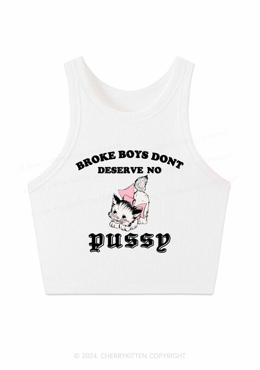 Broke Boys Pxssy Y2K Crop Tank Top Cherrykitten