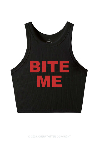 Bite Me Y2K Crop Tank Top Cherrykitten