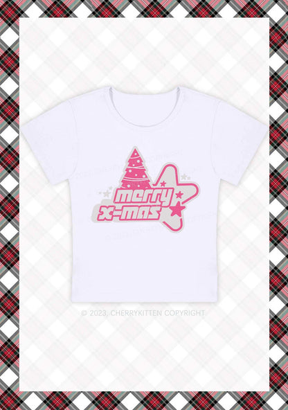 Merry X-Mas Christmas Baby Tee Cherrykitten