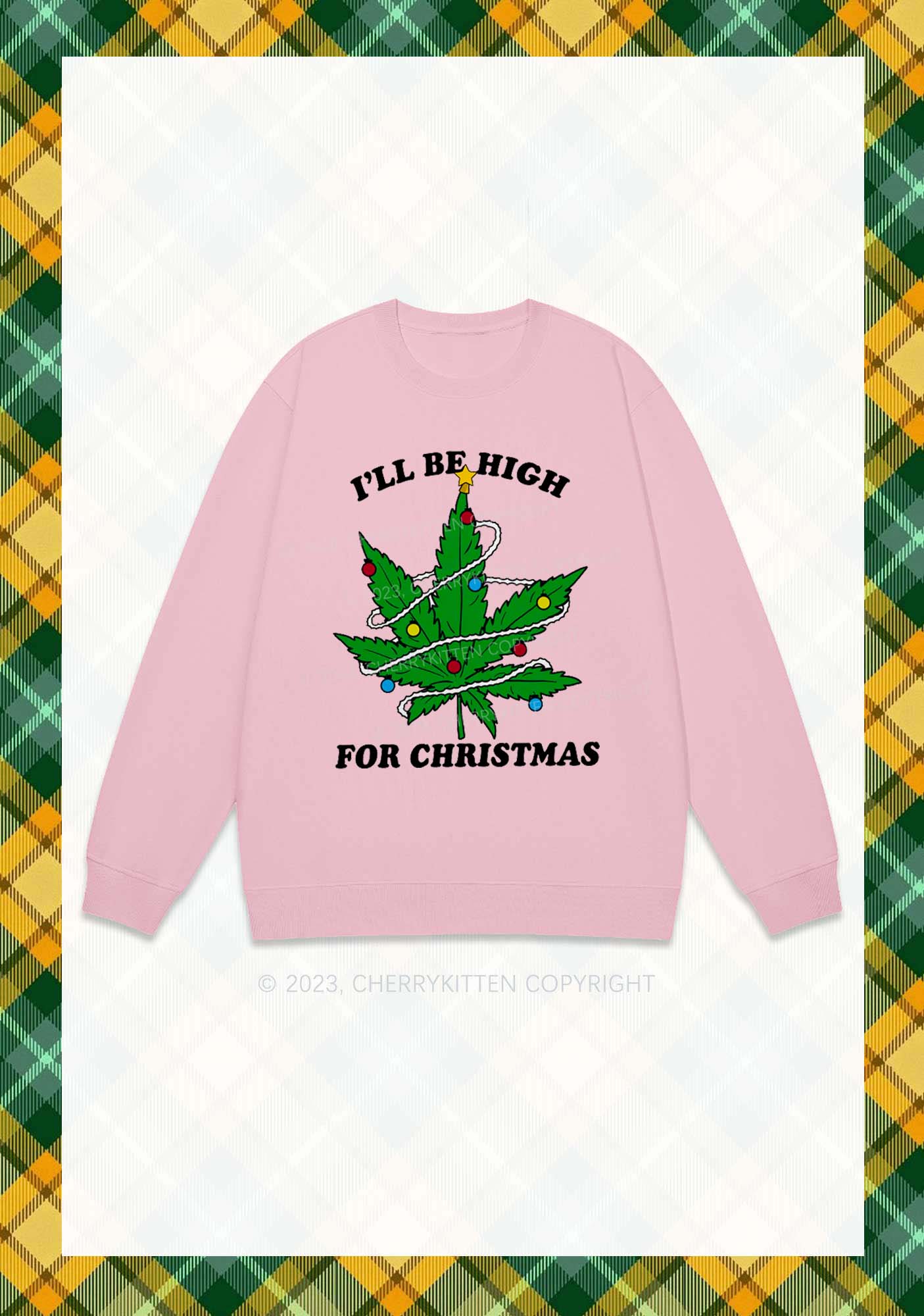 I'll Be High Christmas Y2K Sweatshirt Cherrykitten