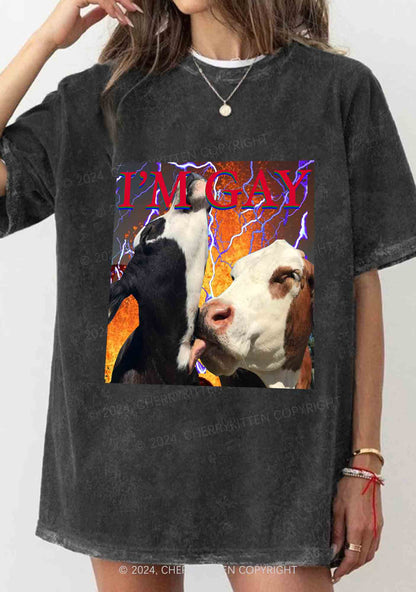 Gay Cow Play Y2K Washed Tee Cherrykitten