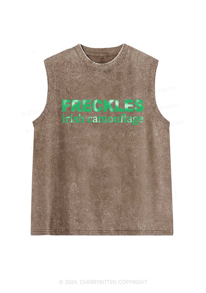 Freckles Irish Camouflage St Patricks Y2K Washed Tank Cherrykitten