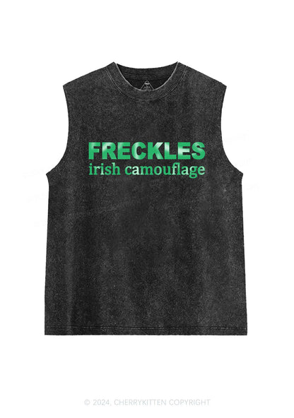 Freckles Irish Camouflage St Patricks Y2K Washed Tank Cherrykitten