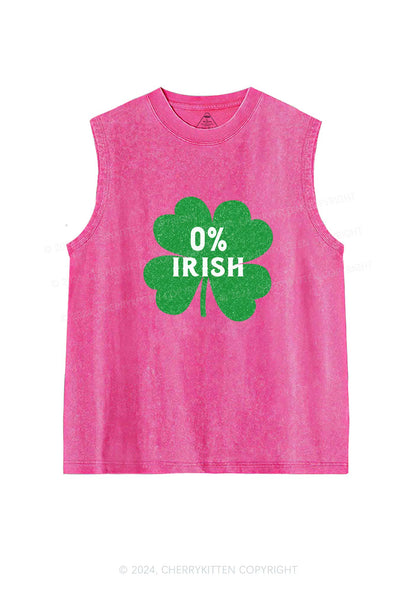 Zero Percent Irish St Patricks Y2K Washed Tank Cherrykitten