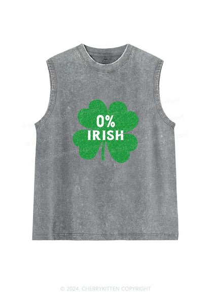 Zero Percent Irish St Patricks Y2K Washed Tank Cherrykitten