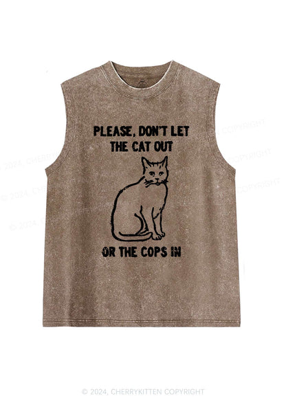 Don't Let The Cat Out Y2K Washed Tank Cherrykitten