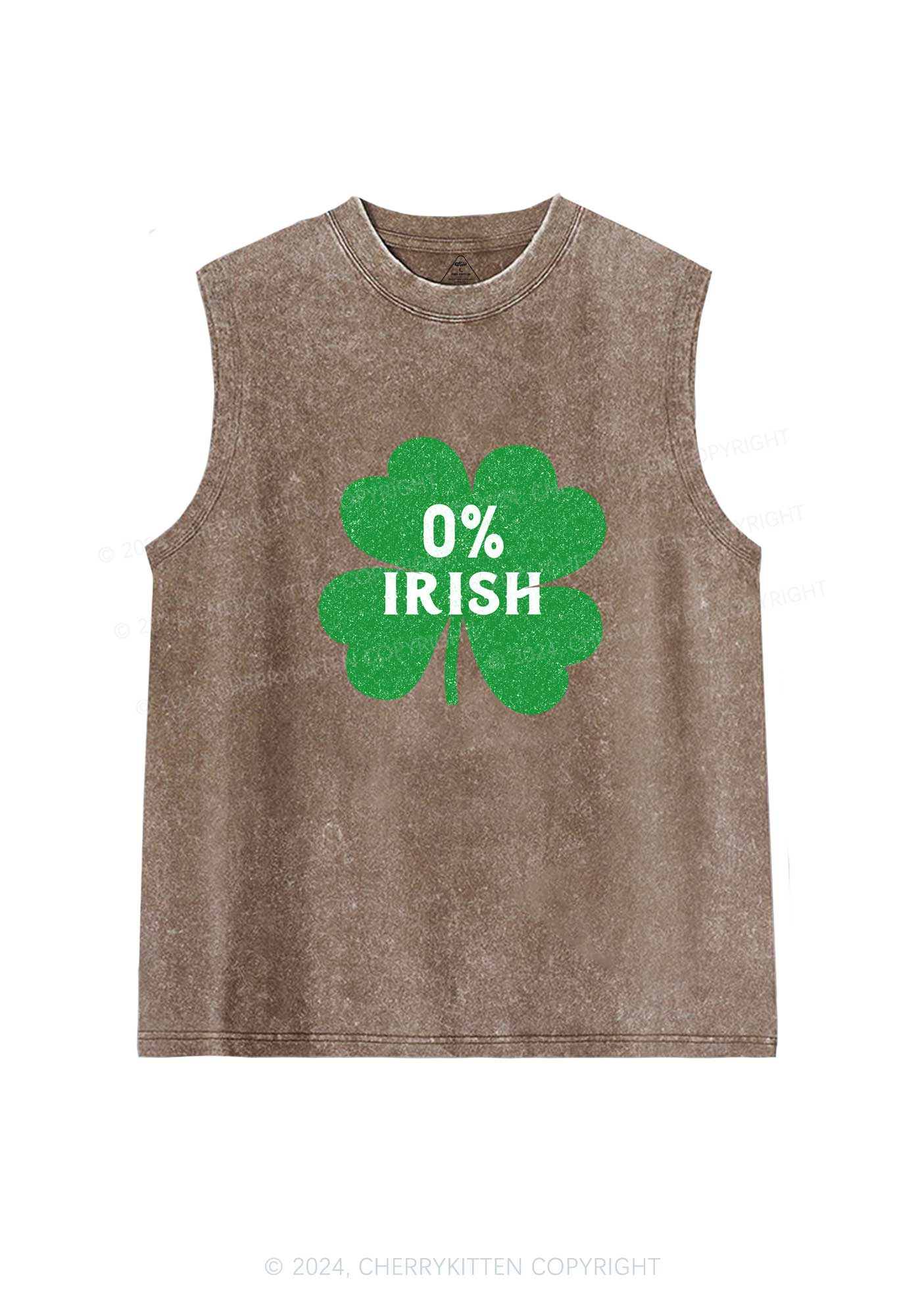 Zero Percent Irish St Patricks Y2K Washed Tank Cherrykitten