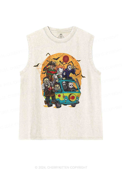 Halloween Friends Y2K Washed Tank Cherrykitten