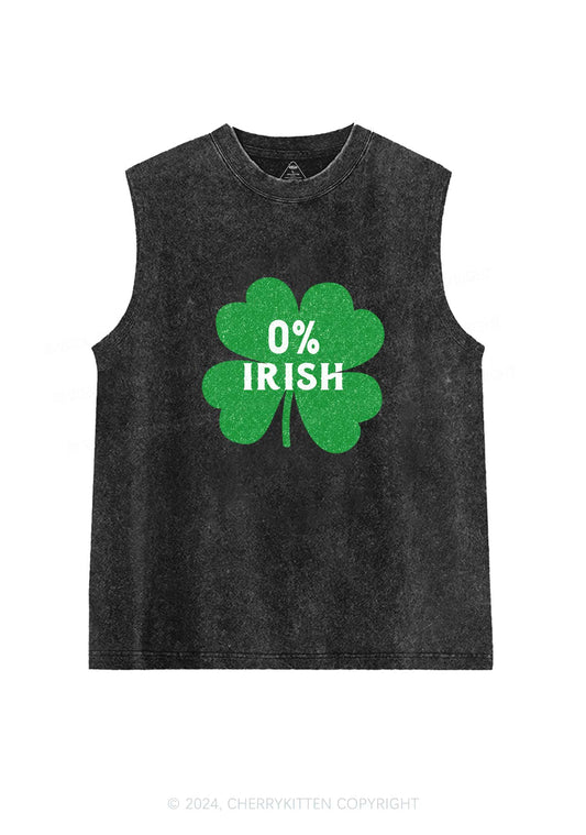 Zero Percent Irish St Patricks Y2K Washed Tank Cherrykitten