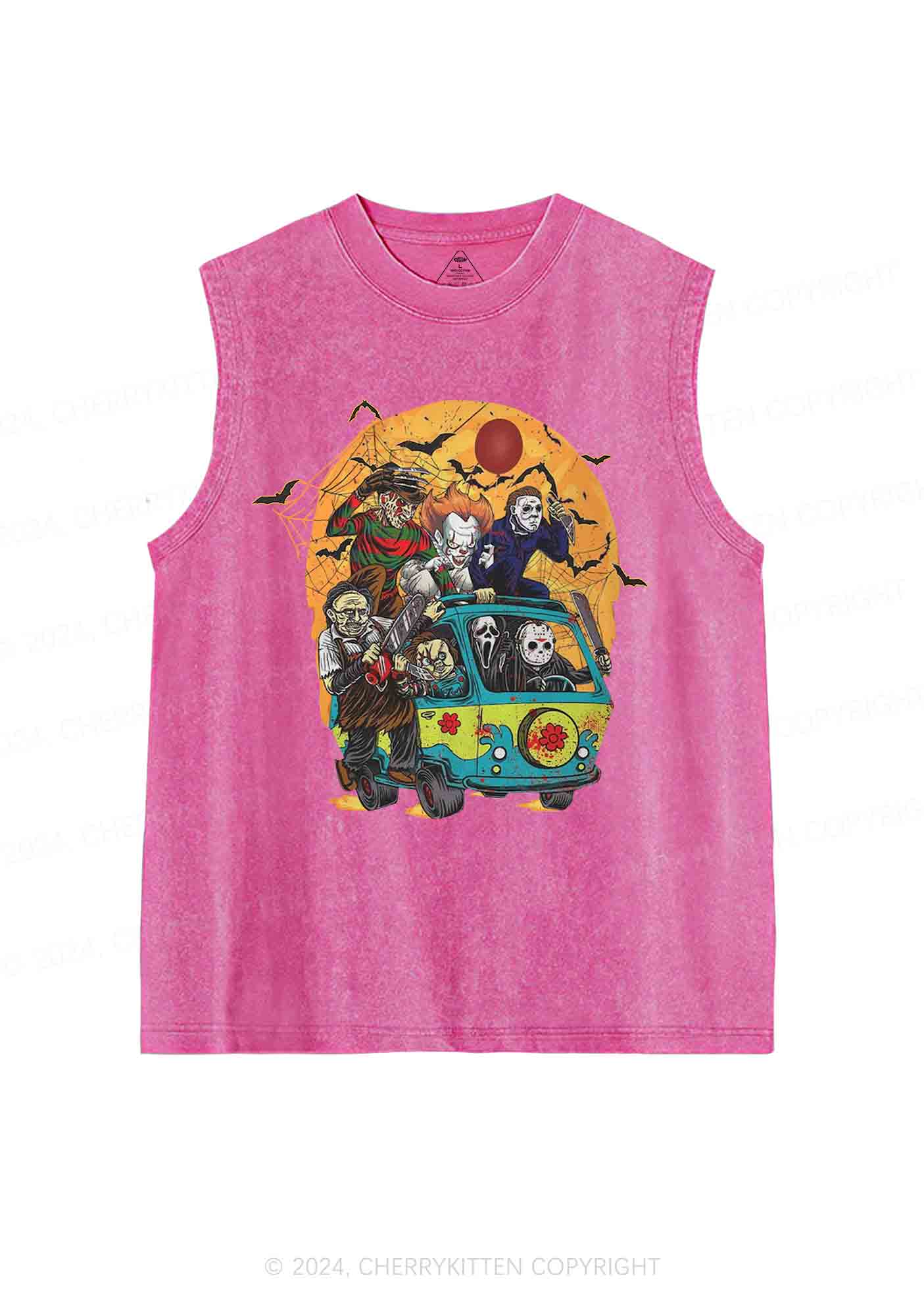 Halloween Friends Y2K Washed Tank Cherrykitten