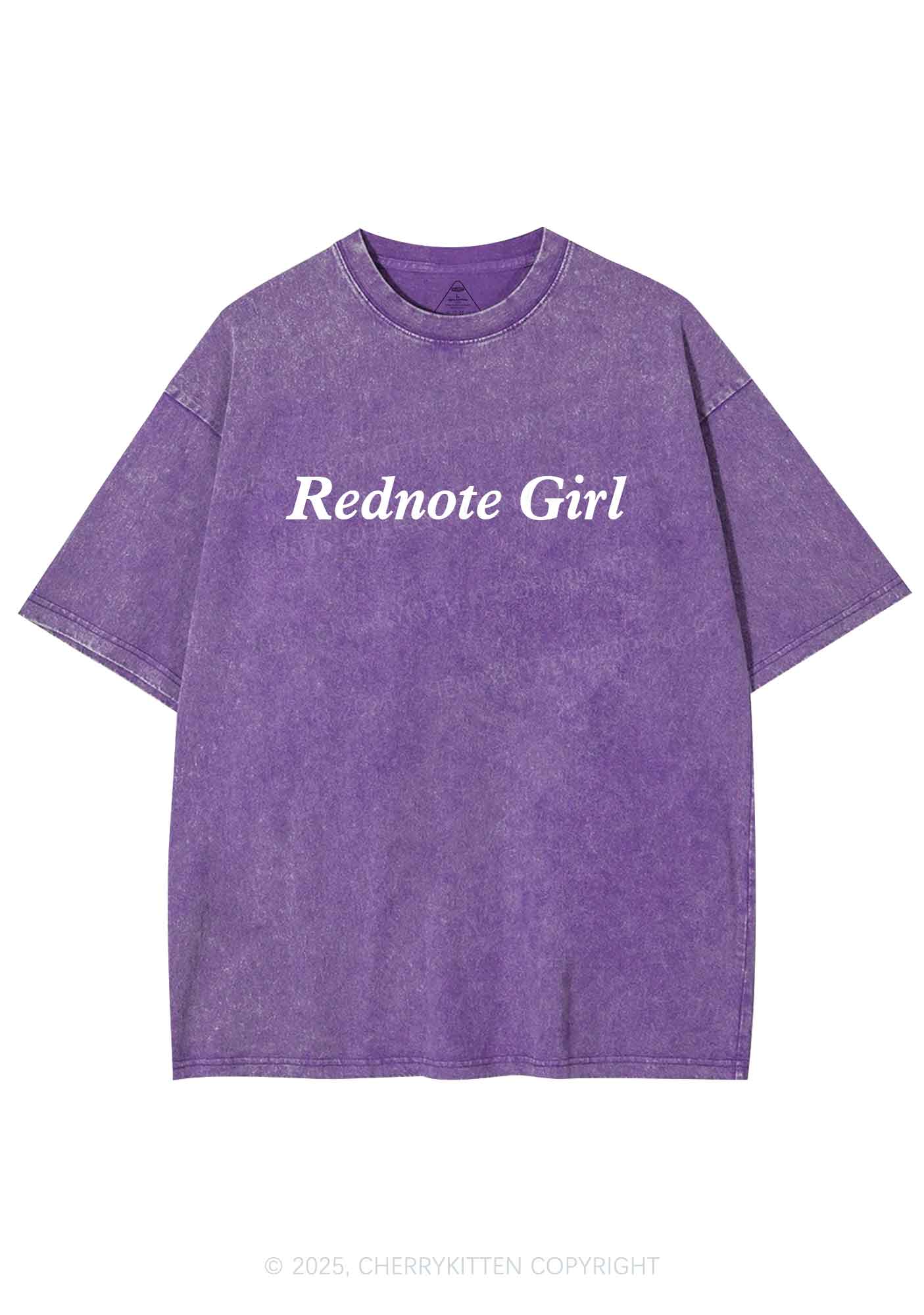 Rednote Girl Y2K Washed Tee Cherrykitten