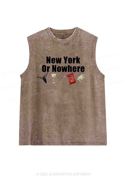 New York Or Nowhere Y2K Washed Tank Cherrykitten