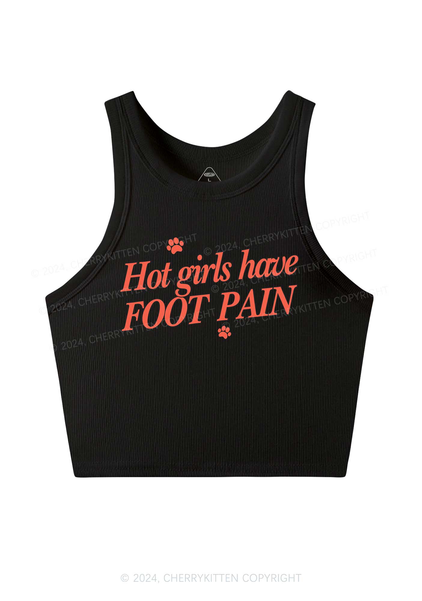 Hot Girls Have Foot Pain Y2K Crop Tank Top Cherrykitten