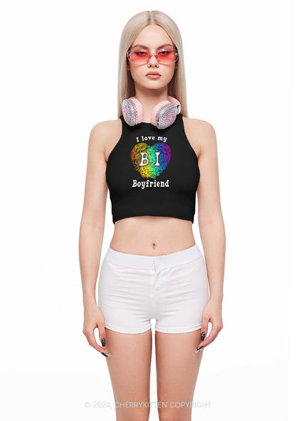 Love My Bi Boyfriend Y2K Crop Tank Top Cherrykitten