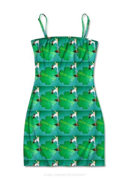 Lucky Cxxt St Patricks Y2K Print Slip Dress Cherrykitten