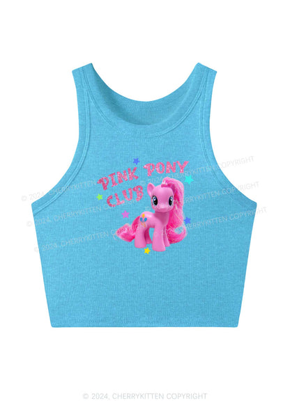 Pink Pony Y2K Crop Tank Top Cherrykitten