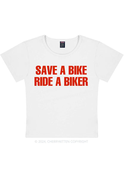 Save Bike Ride Biker Y2K Baby Tee Cherrykitten