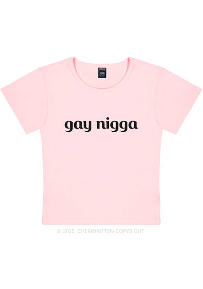 Gay Nigga Y2K Baby Tee Cherrykitten