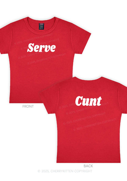 Serve Cxxt Two Sides Y2K Baby Tee Cherrykitten