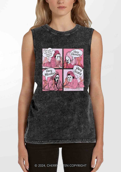 Halloween Very Scary Y2K Washed Tank Cherrykitten