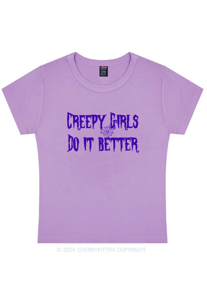 Creepy Girls Y2K Baby Tee Cherrykitten