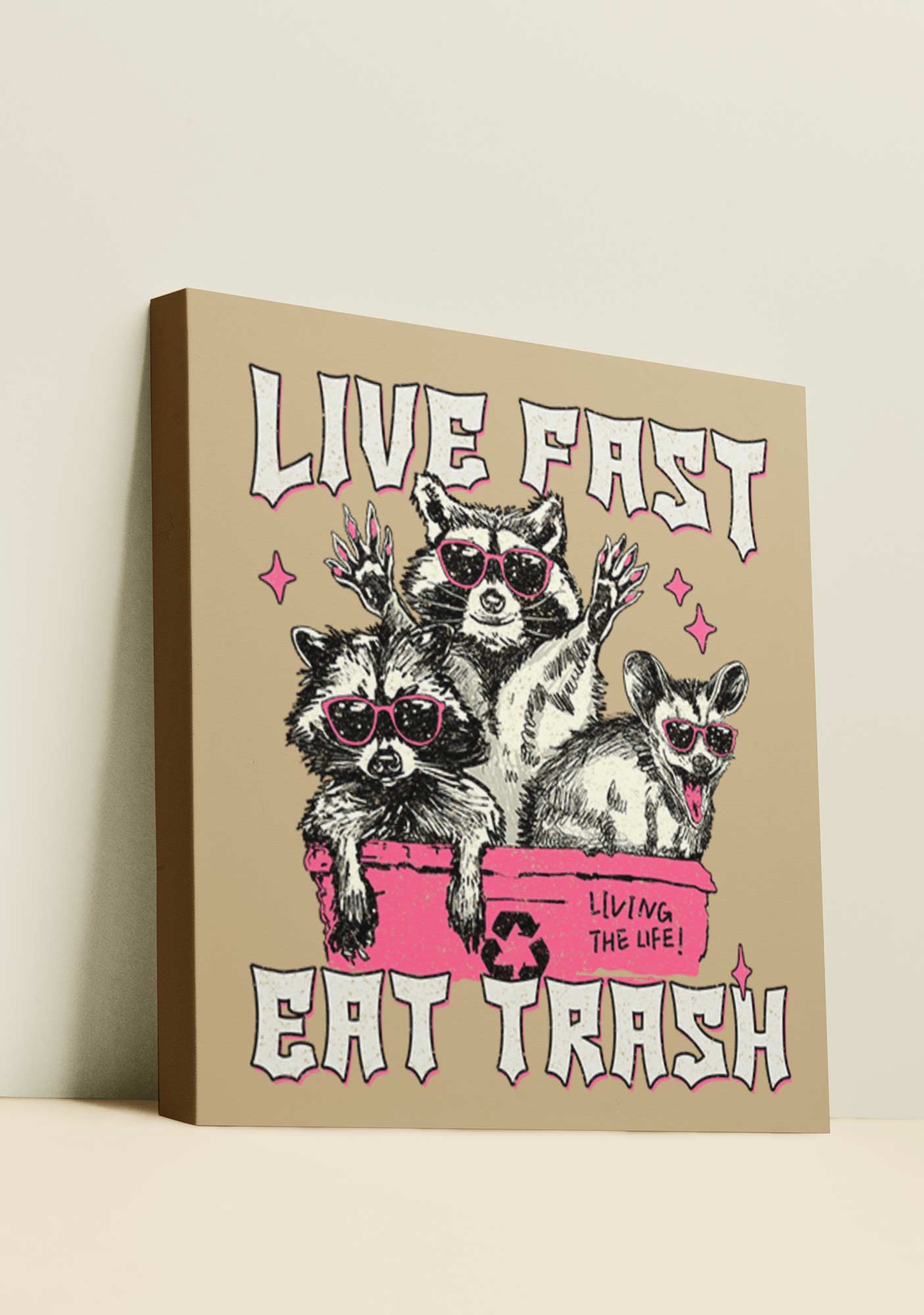 Live Fast Eat Trash Y2K Canvas Wall Art Cherrykitten