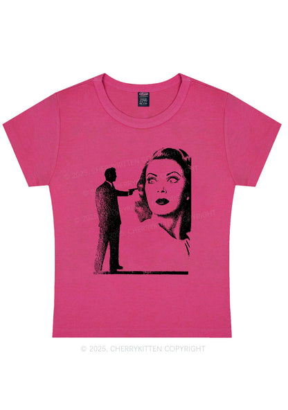 Woman Shot Y2K Baby Tee Cherrykitten