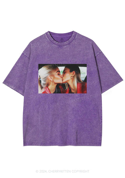 Girls Kiss Y2K Valentine's Day Washed Tee Cherrykitten