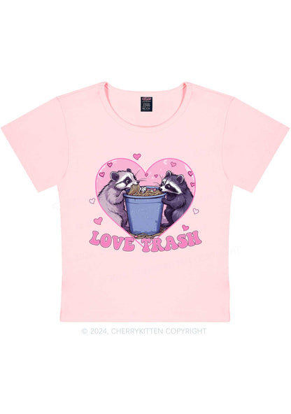 Love Trash Raccoon Y2K Valentine's Day Baby Tee Cherrykitten