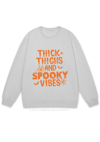 Bat Spider Spooky Vibes Halloween Y2K Sweatshirt Cherrykitten