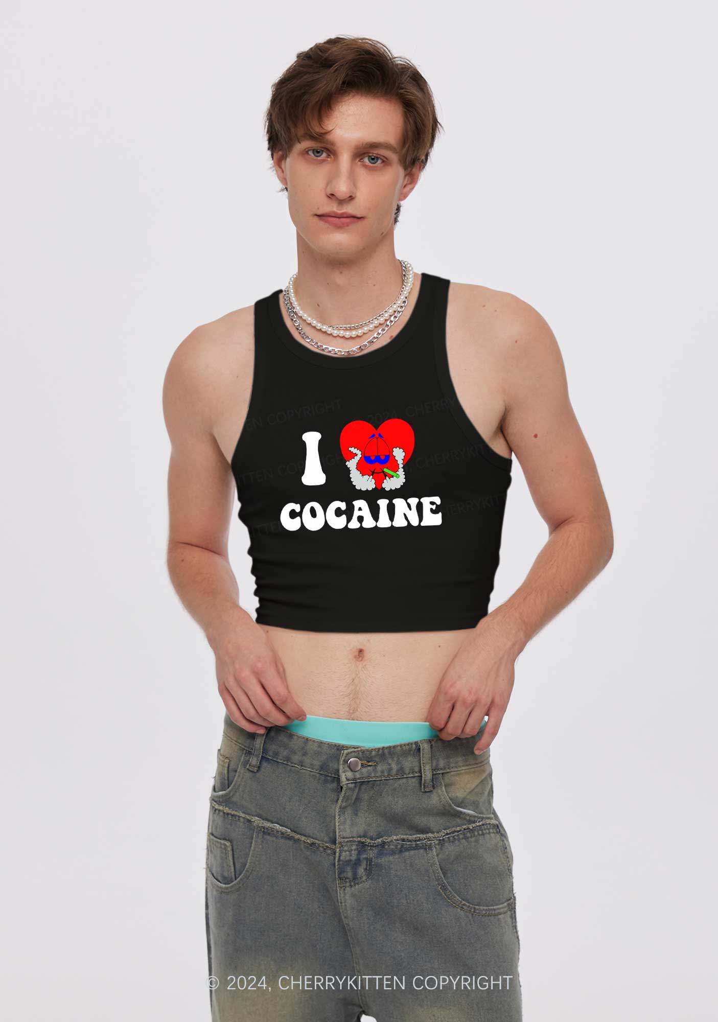 I Love Cola Y2K Crop Tank Top Cherrykitten