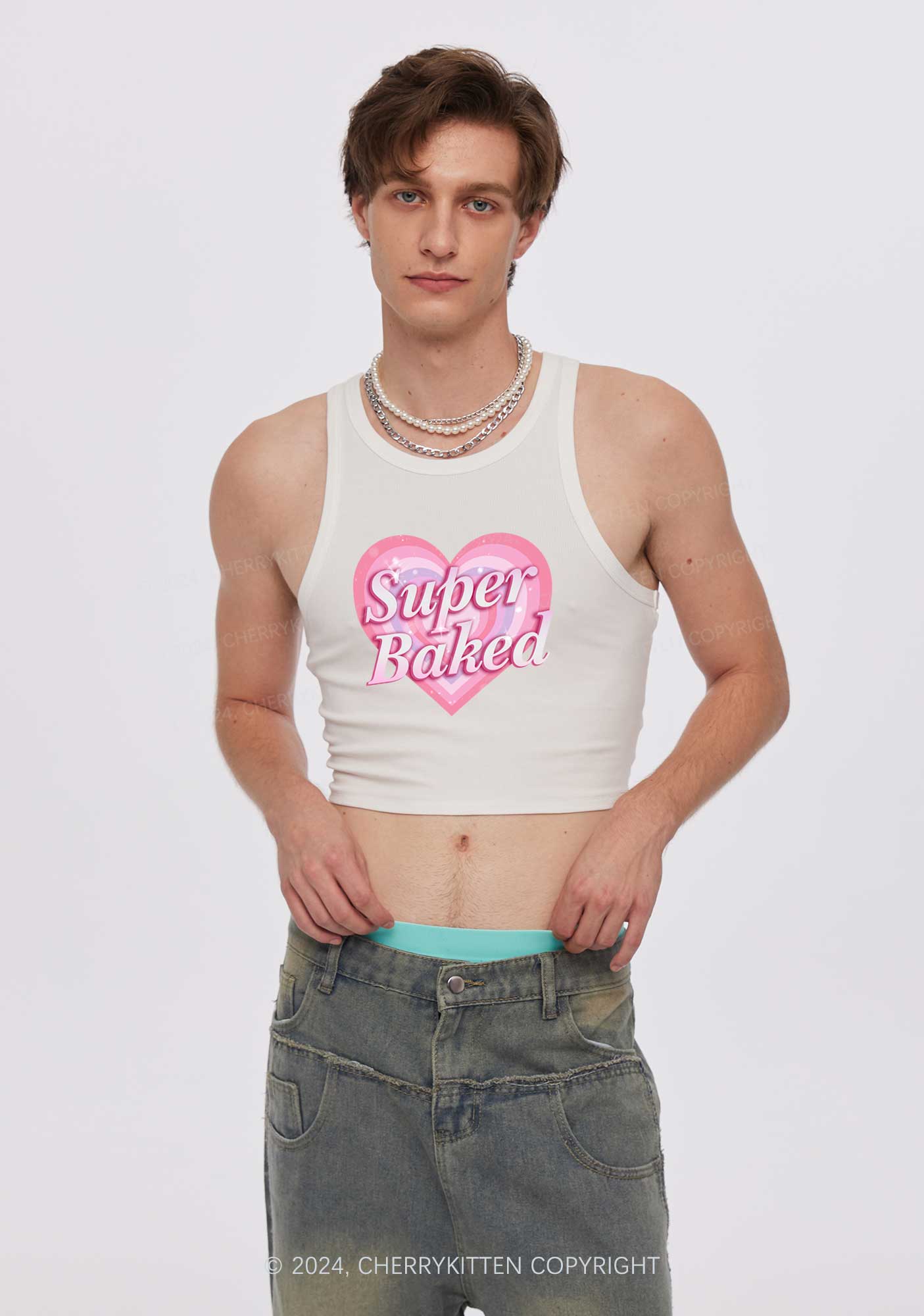 Super Baked Y2K Crop Tank Top Cherrykitten