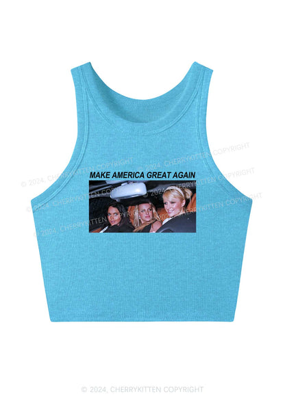 Make America Great Again Y2K Crop Tank Top Cherrykitten