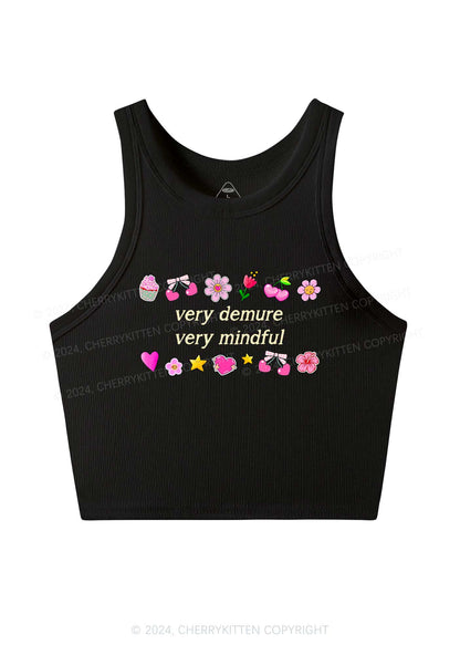 Demure Mindful Y2K Crop Tank Top Cherrykitten