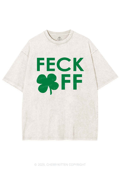 Feck Off St Patricks Y2K Washed Tee Cherrykitten