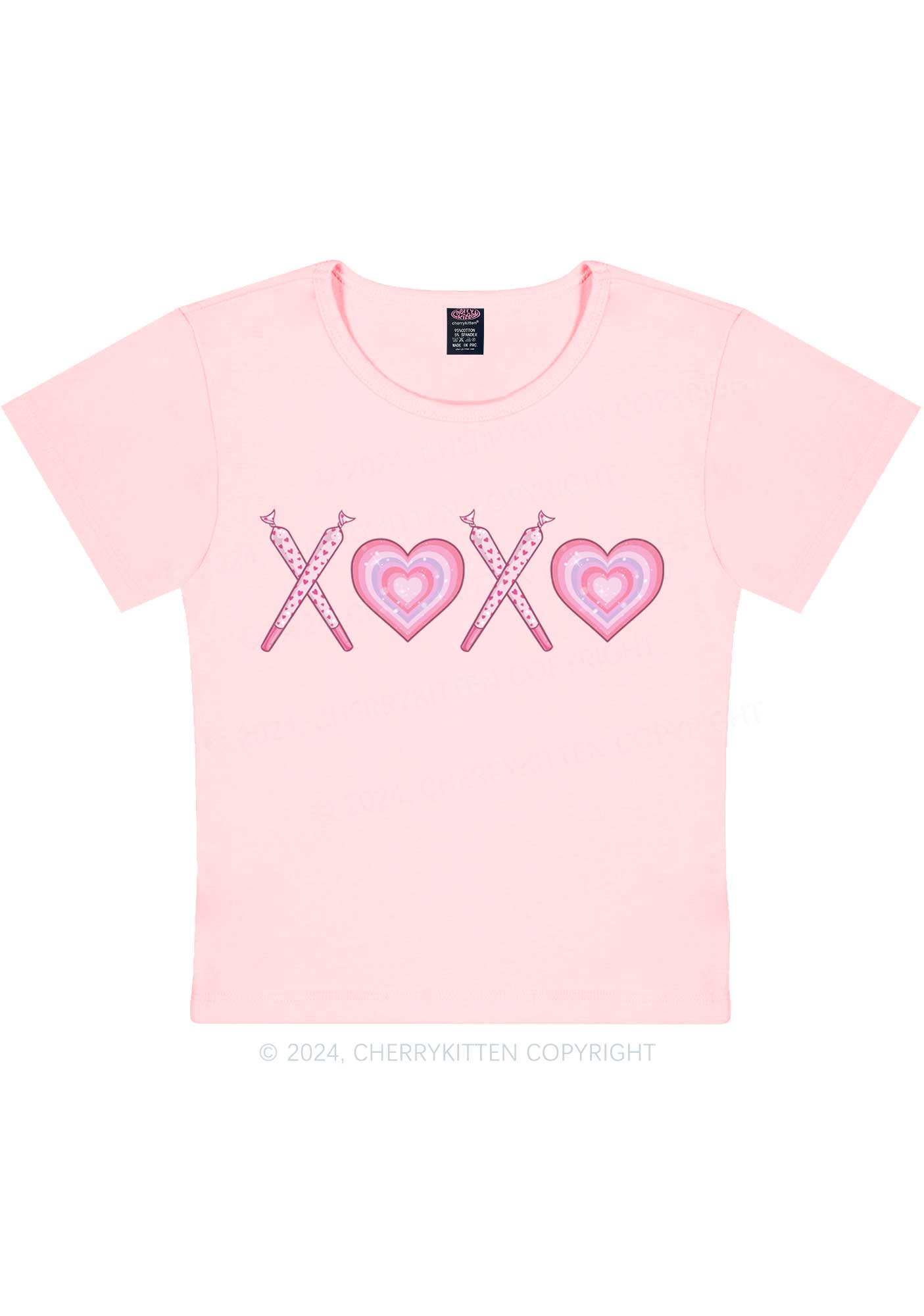 XOXO Heart Y2K Valentine's Day Baby Tee Cherrykitten