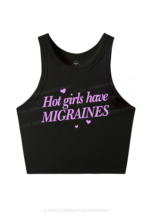 Hot Girls Have Migraines Y2K Crop Tank Top Cherrykitten