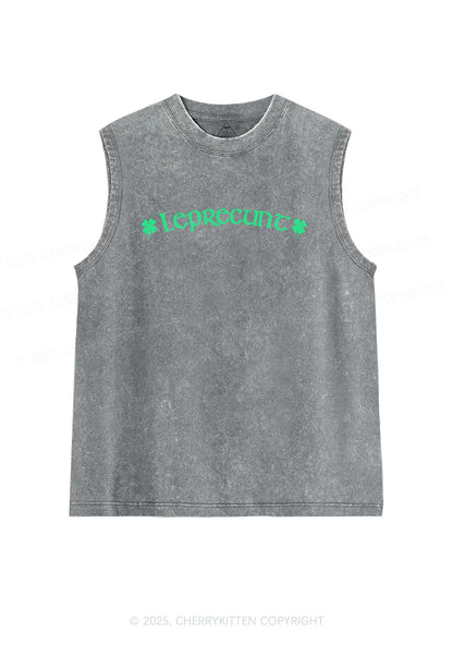 Leprecunt St Patricks Y2K Washed Tank Cherrykitten