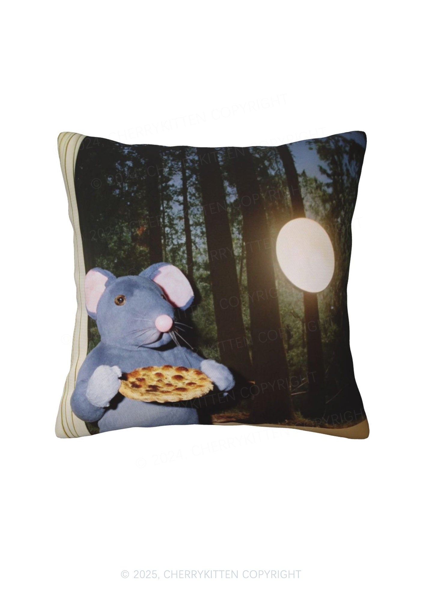 Pizza Rat Y2K Throw Pillow Cover Cherrykitten