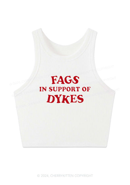 Fags Dykes Y2K Crop Tank Top Cherrykitten