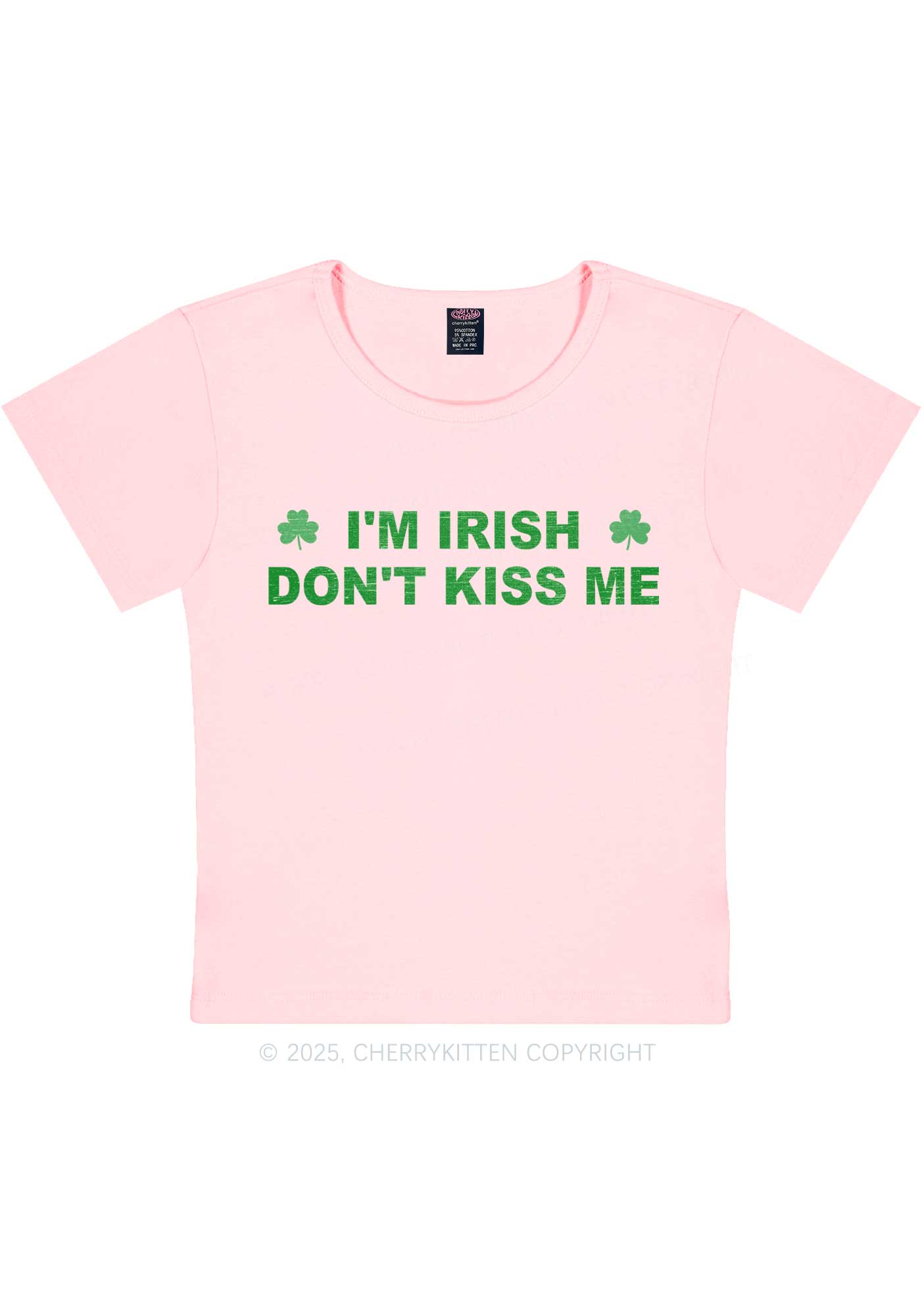 Dont Kiss Irish St Patricks Y2K Baby Tee Cherrykitten