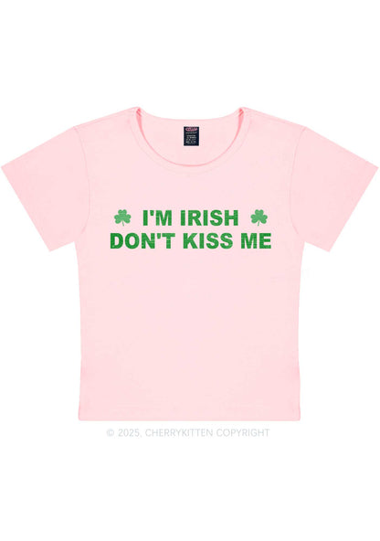 Dont Kiss Irish St Patricks Y2K Baby Tee Cherrykitten